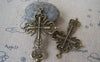 Accessories - 10 Pcs Of Antique Bronze Filigree Cross Pendants Charms 42x63mm A4518