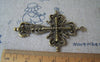 Accessories - 10 Pcs Of Antique Bronze Filigree Cross Pendants Charms 42x63mm A4518