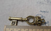 Accessories - 10 Pcs Of Antique Bronze Filigree Crown Key Pendants Charms 15x54mm A6809