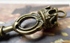 Accessories - 10 Pcs Of Antique Bronze Filigree Crown Key Pendants Charms 15x54mm A6809