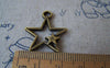 Accessories - 10 Pcs Of Antique Bronze Filigree Double Star Charms 22x26mm A4365