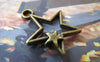 Accessories - 10 Pcs Of Antique Bronze Filigree Double Star Charms 22x26mm A4365