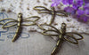 Accessories - 10 Pcs Of Antique Bronze Filigree Dragonfly Charms Pendants 27x33mm A1815