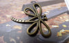 Accessories - 10 Pcs Of Antique Bronze Filigree Dragonfly Charms Pendants 28x30mm A6029