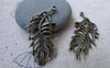 Accessories - 10 Pcs Of Antique Bronze Filigree Feather Charms 19x37mm A7737