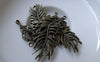 Accessories - 10 Pcs Of Antique Bronze Filigree Feather Charms 19x37mm A7737