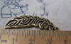 Accessories - 10 Pcs Of Antique Bronze Filigree Feather Charms Pendants 12x36mm A402