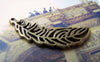 Accessories - 10 Pcs Of Antique Bronze Filigree Feather Charms Pendants 12x36mm A402