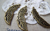 Accessories - 10 Pcs Of Antique Bronze Filigree Feather Charms Pendants 12x36mm A402