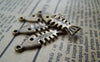Accessories - 10 Pcs Of Antique Bronze Filigree Fish Bone Pendants Charms 9x25mm A657