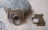 Accessories - 10 Pcs Of Antique Bronze Filigree Flat Camera Charms 22x23mm A2864