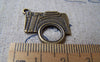 Accessories - 10 Pcs Of Antique Bronze Filigree Flat Camera Charms 22x23mm A2864