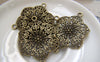 Accessories - 10 Pcs Of Antique Bronze Filigree Flower Connector Pendants  28x40mm A2181