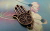 Accessories - 10 Pcs Of Antique Bronze Filigree Flower Hamsa Hand Charms 15x24mm A703