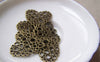 Accessories - 10 Pcs Of Antique Bronze Filigree Flower Heart Charms 23x24mm A4757