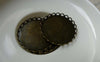 Accessories - 10 Pcs Of Antique Bronze Filigree Flower Round Bases Match 25mm Cameo A5702