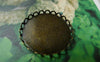 Accessories - 10 Pcs Of Antique Bronze Filigree Flower Round Bases Match 25mm Cameo A5702