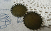 Accessories - 10 Pcs Of Antique Bronze Filigree Flower Round Bases Match 25mm Cameo A5702