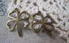 Accessories - 10 Pcs Of Antique Bronze Filigree Four Leaf Clover Lucky Flower Charms 18x25mm A3605