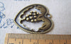 Accessories - 10 Pcs Of Antique Bronze Filigree Grape Heart Charms Pendants 30x31mm A4324