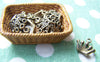 Accessories - 10 Pcs Of Antique Bronze Filigree Half Crown Charms 12.5mm A779