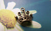 Accessories - 10 Pcs Of Antique Bronze Filigree Half Crown Charms 12.5mm A779