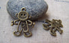 Accessories - 10 Pcs Of Antique Bronze Filigree Happy Boy Charms 21x25mm A698