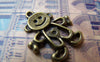 Accessories - 10 Pcs Of Antique Bronze Filigree Happy Boy Charms 21x25mm A698