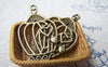 Accessories - 10 Pcs Of Antique Bronze Filigree Heart Bird Cage Charms 21x34mm A155