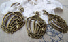 Accessories - 10 Pcs Of Antique Bronze Filigree Heart Bird Cage Charms 21x34mm A155