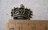 Accessories - 10 Pcs Of Antique Bronze Filigree Heart Crown Charms 20x20mm A773