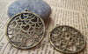 Accessories - 10 Pcs Of Antique Bronze Filigree Heart Ring Charms 32mm A1516