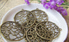 Accessories - 10 Pcs Of Antique Bronze Filigree Heart Ring Charms 32mm A1516