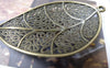 Accessories - 10 Pcs Of Antique Bronze Filigree Huge Leaf Pendants Charms 30x57mm A6729