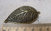 Accessories - 10 Pcs Of Antique Bronze Filigree Huge Leaf Pendants Charms 30x57mm A6729