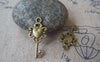 Accessories - 10 Pcs Of Antique Bronze Filigree Key Charms 12x26mm A3585