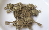 Accessories - 10 Pcs Of Antique Bronze Filigree Key Charms 12x26mm A3585