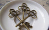 Accessories - 10 Pcs Of Antique Bronze Filigree Key Charms 23x54mm A174