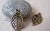 Accessories - 10 Pcs Of Antique Bronze Filigree Leaf Charms 14x27mm A4467