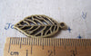 Accessories - 10 Pcs Of Antique Bronze Filigree Leaf Charms 14x27mm A4467
