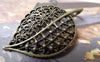 Accessories - 10 Pcs Of Antique Bronze Filigree Leaf Pendants Charms 23x38mm A6812