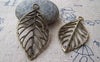 Accessories - 10 Pcs Of Antique Bronze Filigree Leaf Pendants Charms 26x44mm A423