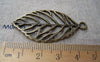 Accessories - 10 Pcs Of Antique Bronze Filigree Leaf Pendants Charms 26x44mm A423