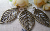 Accessories - 10 Pcs Of Antique Bronze Filigree Leaf Pendants Charms 26x44mm A423
