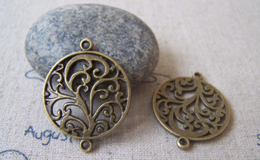 Accessories - 10 Pcs Of Antique Bronze Filigree Life Tree Connectors Charms 24x31mm A4319