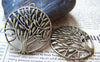 Accessories - 10 Pcs Of Antique Bronze Filigree Life Tree Round Charms Pendants 39mm A372