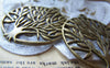 Accessories - 10 Pcs Of Antique Bronze Filigree Life Tree Round Charms Pendants 39mm A372