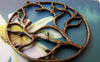 Accessories - 10 Pcs Of Antique Bronze Filigree Life Tree Round Charms Pendants 40mm A349