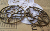 Accessories - 10 Pcs Of Antique Bronze Filigree Life Tree Round Charms Pendants 40mm A349
