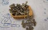 Accessories - 10 Pcs Of Antique Bronze Filigree Lily Flower Cross Charms 25x26mm A382